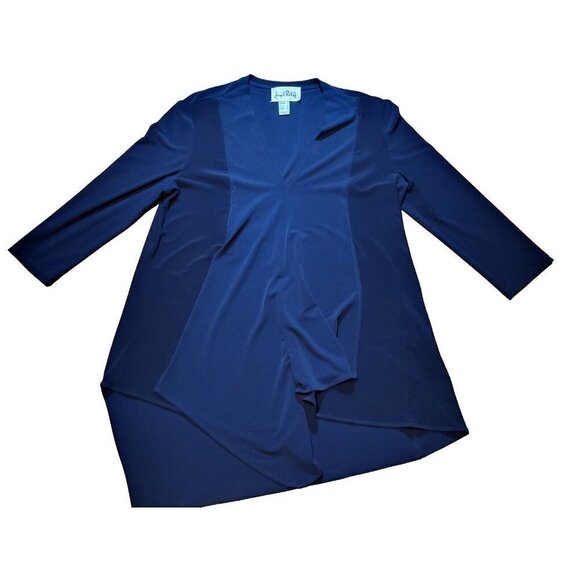 Joseph Ribkoff Navy Blue Top Tunic 8 Pullover‎ Asymmetrical - Picture 1 of 4